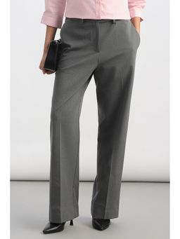 Allen Solly - Women Grey Solid Formal Trousers