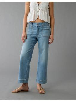 American Eagle - Women Blue Stretch High-Waisted Jeans
