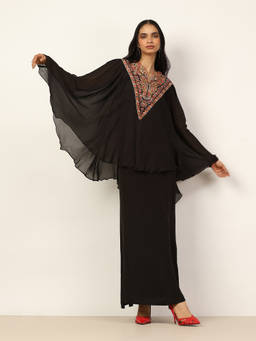Ritu Kumar - Black Nazia Top with Skirt