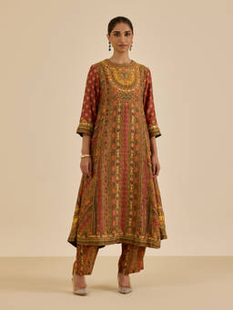Ritu Kumar - Multi-Color Ashina Kurta with Pant and Dupatta