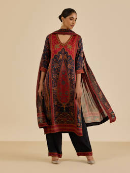 Ritu Kumar - Multi-Color Apsara Kurta with Pant and Dupatta
