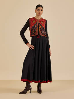 Ritu Kumar - Black Apsara Dress With Jacket