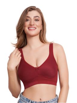 Bralux - Minimizer Wireless Non Padded Full Coverage Maroon T-Shirt Bra