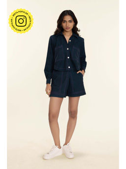 Poppi - Navy Blue Denim Co-Ord (Set of 2)