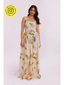 Poppi - Lupine Printed Ruched Maxi Dress