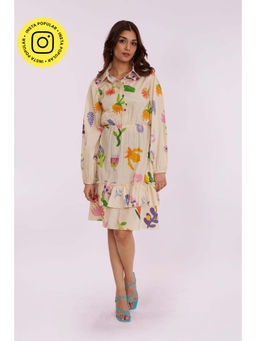 Poppi - Lupine Printed Shirt Dress