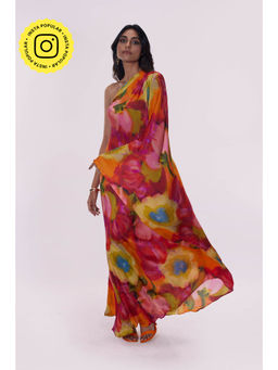 Poppi - Cerise Printed Kaftan Dress