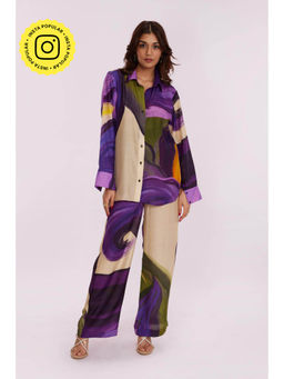 Poppi - Multi-Colour Wisteria Printed Co-Ord (Set of 2)