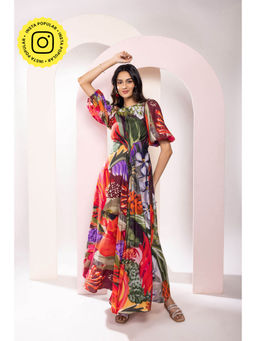 Poppi - Botanica Printed Multi-Color Maxi Dress