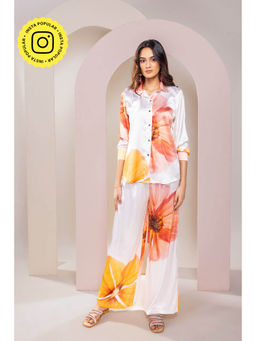 Poppi - Sunbloom Printed White Co-Ord (Set of 2)
