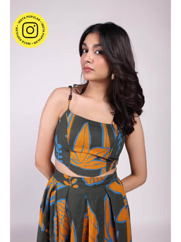 Poppi - Green Rio Printed Crop Top