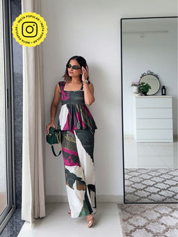 Poppi - Tropica Printed Top and Pant Co-Ord Set