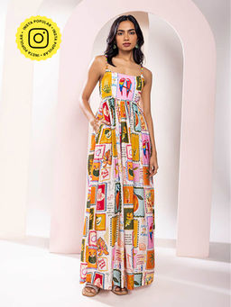 Poppi - Stamp Printed Maxi Dress