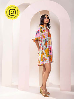 Poppi - Stamp Printed Mini Dress