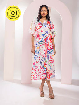 Poppi - Anaar Printed Flary Dress