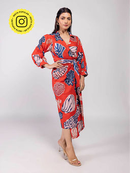 Poppi - Nautica Printed Wrap Dress