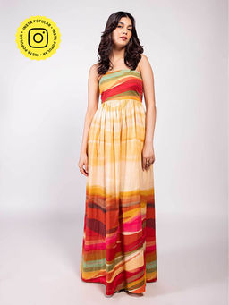 Poppi - Flow Printed Strappy Maxi Dress