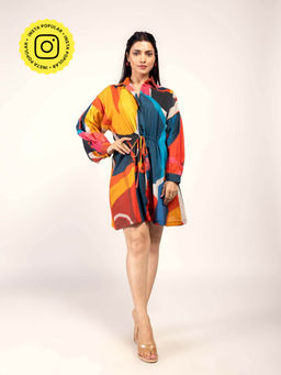 Poppi - Scarlet Printed Shirt Dress