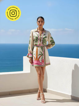 Poppi - Womens Off White Printed Co-Ord Set