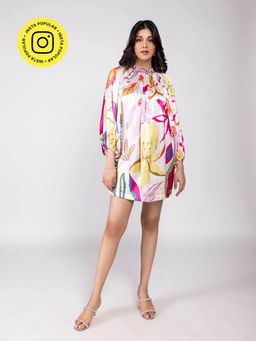 Poppi - Womens Multi-Color Florence Printed Mini Dress