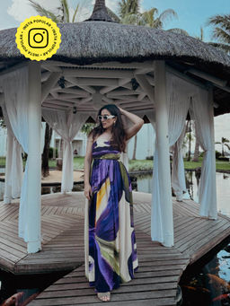 Poppi - Purple Wisteria Printed Maxi Dress