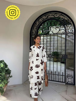 Poppi - Shadow Printed Kurta With Pant