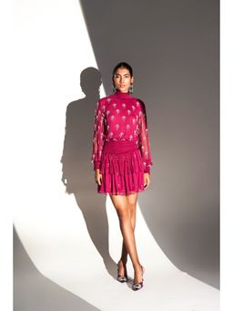 KANGANA TREHAN - Pink Embellished High Neck Dress