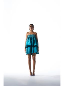 KANGANA TREHAN - Blue Layered Tube Dress