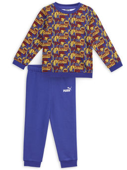 Puma - Unisex Mini Cats Aop Crew Kids Blue Knitted Suits (Set of 2)