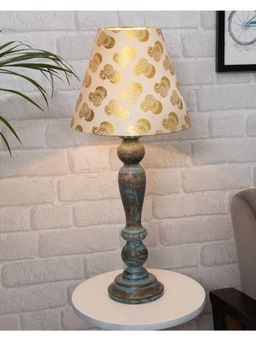 Homesake - Polka Blue Table Lamp Golden Printed