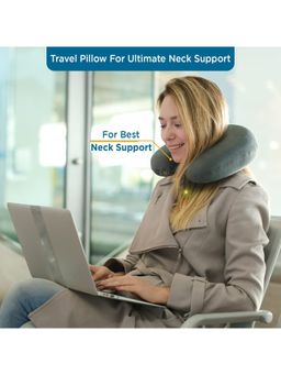 SLEEPSIA - Microfiber Velvet Neck Travel Pillow, Multipurpose Comfortable Travel Pillow for Sleeping