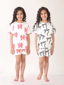 ANTHRILO - Multi-Color Cotton Printed 2 T-Shirts and 2 Shorts (Set of 4)