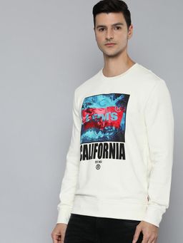 Levi's - Men White Crew Neck Sweatshirt