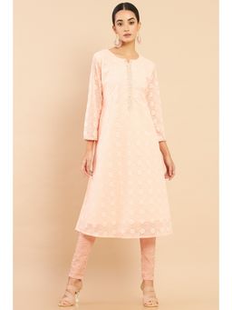 Soch - Women Pink Embroidered Kurta