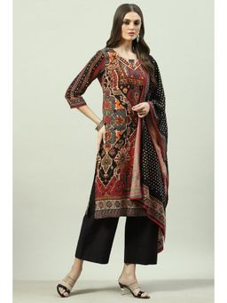 Biba - Women Red Printed Palazzo (Set of 3)
