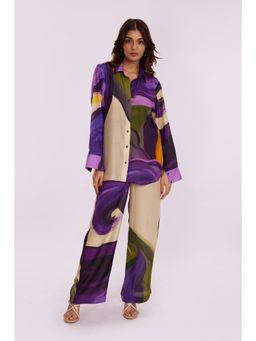 Poppi - Multi-Colour Wisteria Printed Co-Ord (Set of 2)