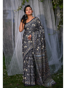 Unnati Silks - Pure Bagru Block Printed Soft Cotton Saree With Unstitched Blouse