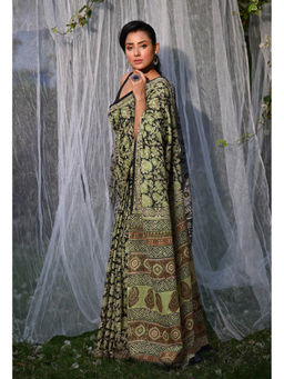 Unnati Silks - Pure Bagru Block Printed Soft Cotton Saree With Unstitched Blouse