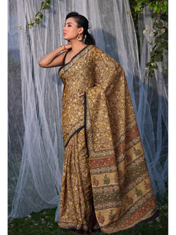 Unnati Silks - Pure Bagru Block Printed Soft Cotton Saree With Unstitched Blouse