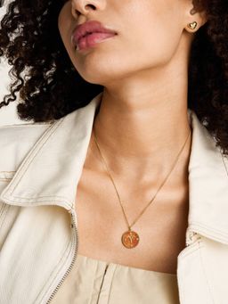 Fossil - Women Gold Stylish Brown Stone Necklace JF04838710