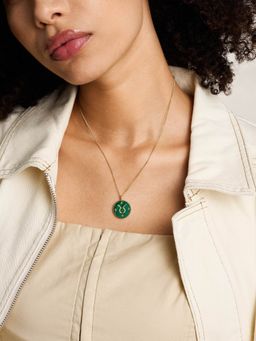 Fossil - Women Gold Stylish Green Stone Necklace JF04839710