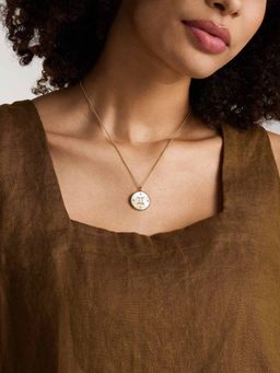 Fossil - Women Gold Stylish White Stone Necklace JF04840710