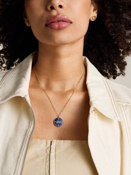 Fossil - Women Gold Stylish Blue Stone Necklace JF04849710