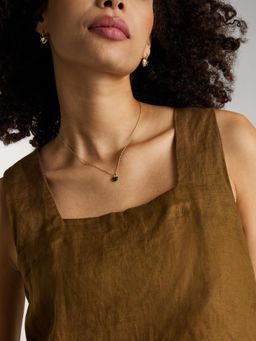 Fossil - Women Green Heart Necklace JF04857710