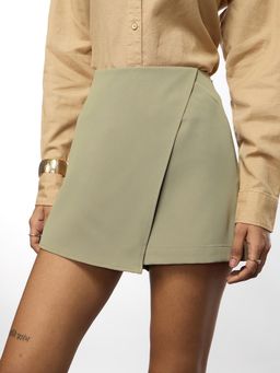 The Souled Store - Women Green Twill Skort