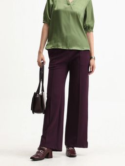 RAREISM - Women Lex Wine Straight Solid Pant