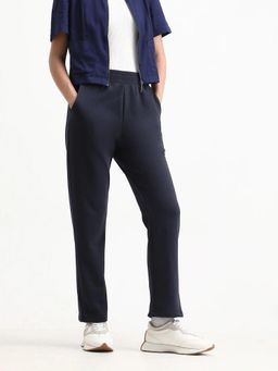 RAREISM - Women Tribon Navy Blue Straight Solid Pant