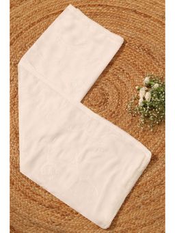 Soch - Womens White Chiffon Floral Machine Embroidered Dupatta