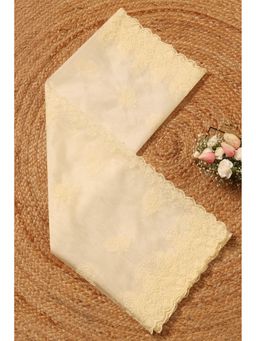 Soch - Womens Off-White Organza Floral Machine Embroidered Dupatta