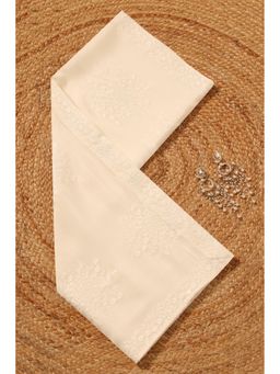 Soch - Womens Off White Chinon Floral Machine Embroidered Dupatta